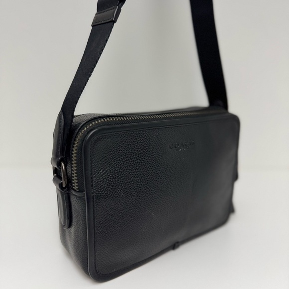 COACH Charter Crossbody Bag 24 in Black Pebbled Leather - Picture 6 of 15